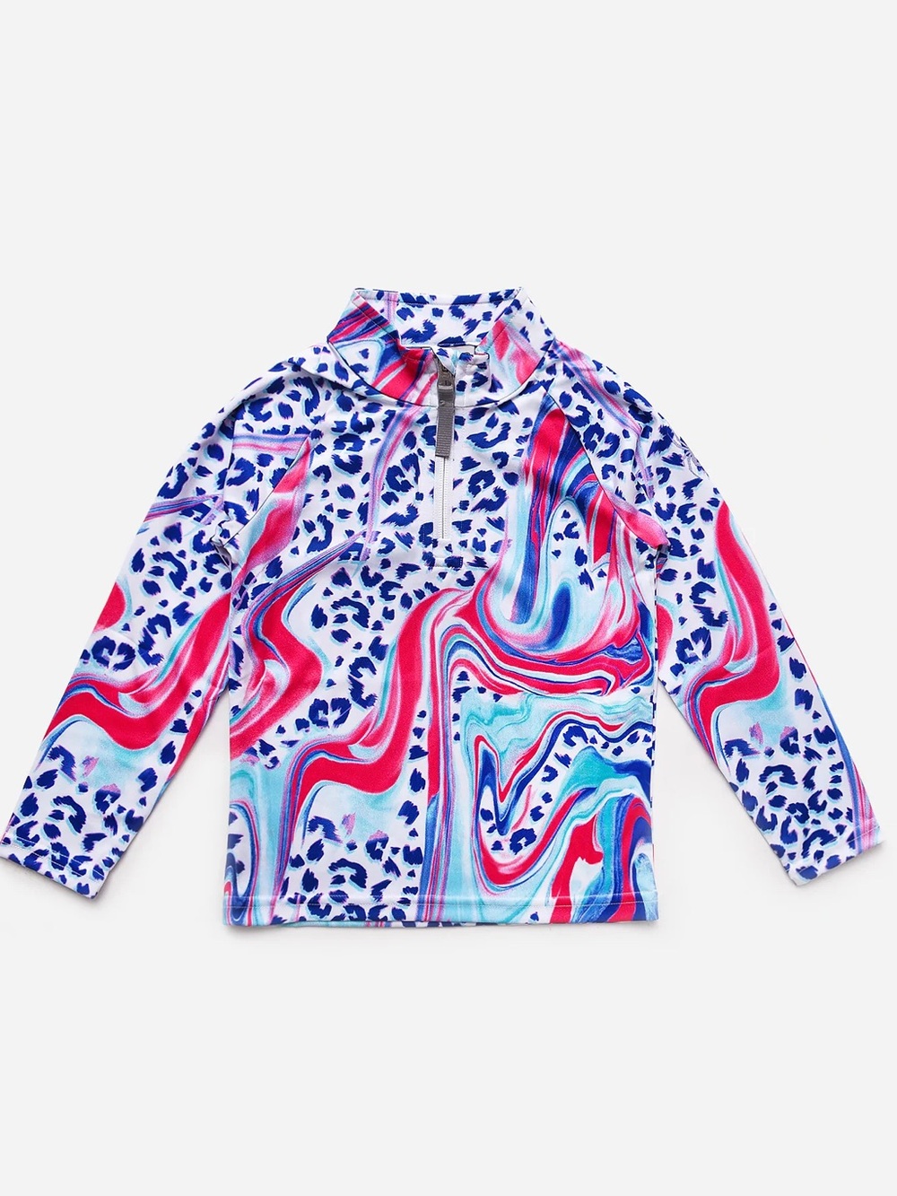 Kids Long Sleeve Rash Guard Swim Top - Multi-Color Swirl